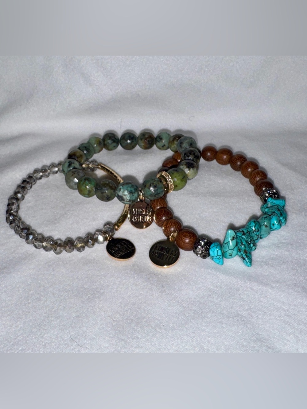 Kinsley Armelle Green, Turquoise & Brown Layered Beaded Bracelets